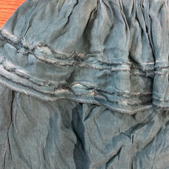 Teal Ruffled+Textured Tube Top - Picture 2 of 3